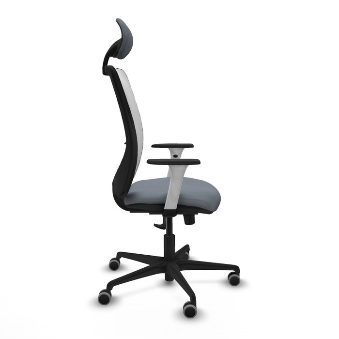 PIQUERAS Y CRESPO Silla de oficina Zulema con mecanismo Sincro, Gris y Blanco