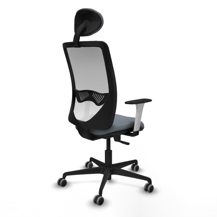 PIQUERAS Y CRESPO Silla de oficina Zulema con mecanismo Sincro, Gris y Blanco