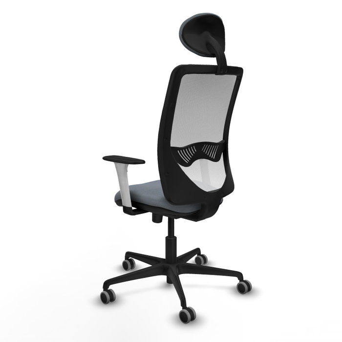 PIQUERAS Y CRESPO Silla de oficina Zulema con mecanismo Sincro, Gris y Blanco