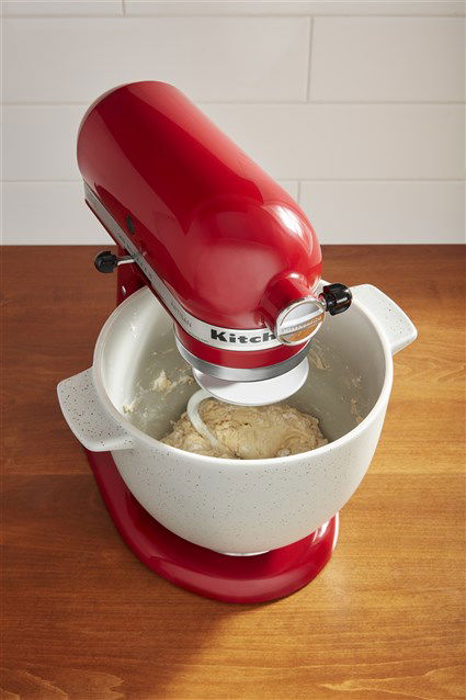 Kitchenaid 5KSM2CB5BGS Bol para Pan con Tapa Grey Speckle para Robot de Cocina, Apto para Horno