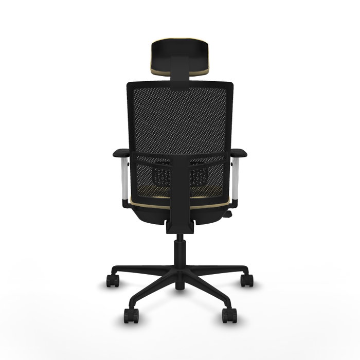 PIQUERAS Y CRESPO Silla de oficina Yunquera con mecanismo Sincro/Traslack Crema y Negro