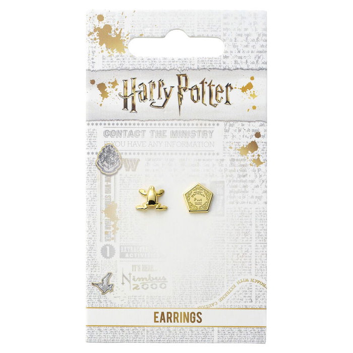 THE CARAT SHOP Pendientes Chocolate Frog Harry Potter Chapados en oro