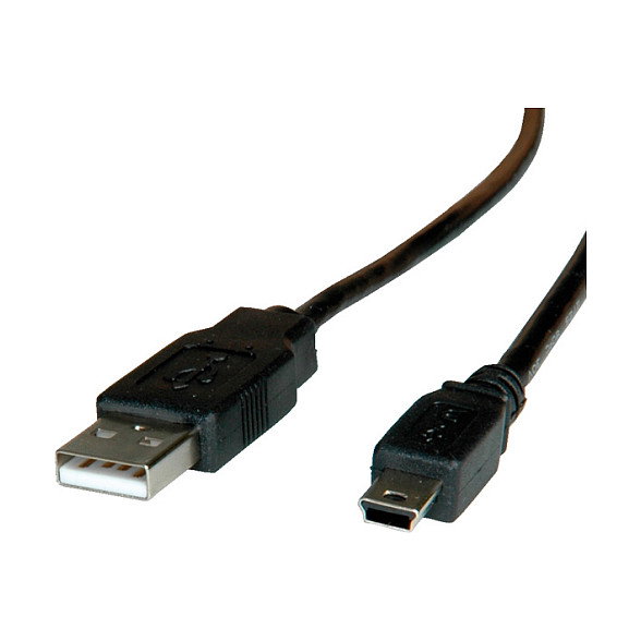 ROLINE Cable USB 2.0 A a Mini-USB A Macho/Macho de 3 Metros Negro ROLINE Cable USB 2.0 A a Mini-USB A Macho/Macho de 3 Metros Negro
