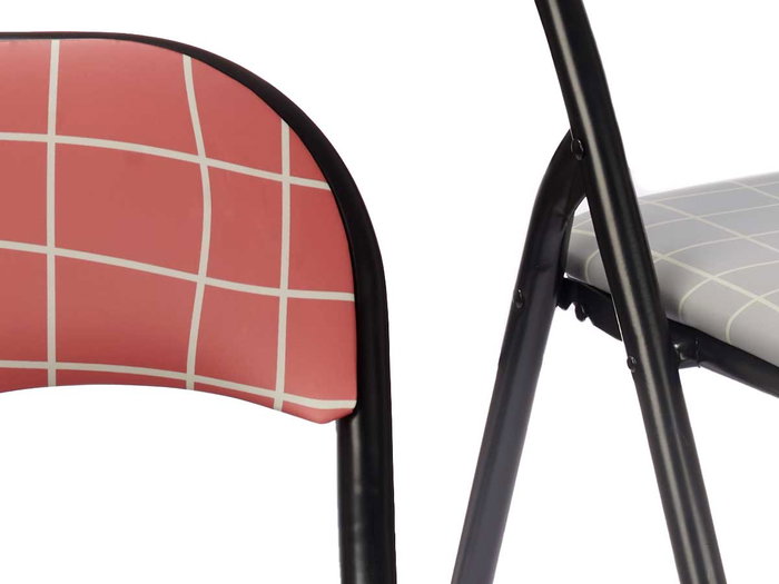 Giftdecor Silla Plegable PVC Mate Patas Negras 45 x 88 x 5 cm (Set de 6)