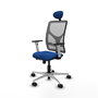 PIQUERAS Y CRESPO Silla de oficina Motilla Azul con mecanismo Sincro/Traslack
