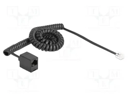 DeLOCK 90064 Cable telefónico en espiral RJ11 a RJ45, 3 m, Negro