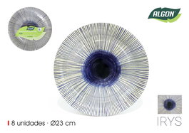 Inde Set de 8 Platos de Cartón Red Iris, 23 cm de Diámetro, Patrón Floral, Desechables, Algon (24 Unidades)