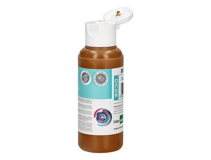 Liderpapel Pintura Acrílica Bote 80 ml Marrón Multisuperficie Fácil Limpieza
