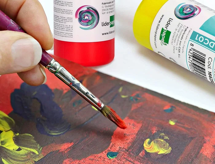 Liderpapel Pintura Acrílica Bote 80 ml Marrón Multisuperficie Fácil Limpieza