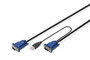 Digitus KVM Cable Set VGA USB PS/2 Negro 3m