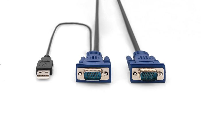 Digitus KVM Cable Set VGA USB PS/2 Negro 3m