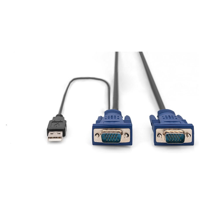 Digitus KVM Cable Set VGA USB PS/2 Negro 3m
