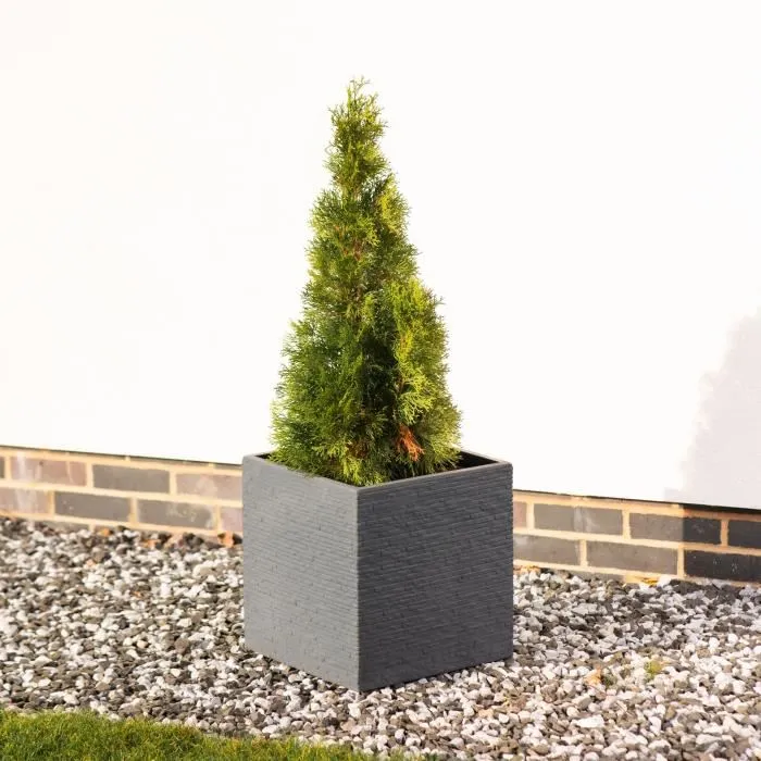 Strata STR5021711059458 Maceta L Cuadrada Pizarra 38 cm x 39 cm Grafito