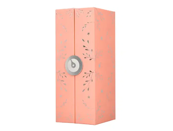 Belius Bella Pluma Aluminio Color Rosa Diseño Plateado Relieve Tinta Azul Caja