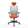 PIQUERAS Y CRESPO Silla de oficina Zulema Naranja y Blanco
