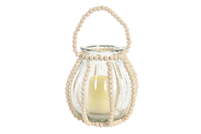 DKD Home Decor Portavelas de Cristal y Madera Transparente Marron Claro 22 x 22 x 22 cm DKD Home Decor Portavelas de Cristal y Madera Transparente Marron Claro 22 x 22 x 22 cm