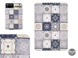 Kinvara Alfombra Cocina Efecto Azulejo 40 x 60 cm Poliester TPE (Set de 24)