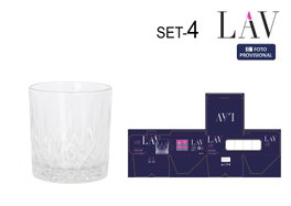 LAV Set de 4 Vasos 330 cc "Odin" - Conjunto de Vasos (18 cm Ancho x 9.9 cm Alto x 17.4 cm Largo) (6 Cajas)