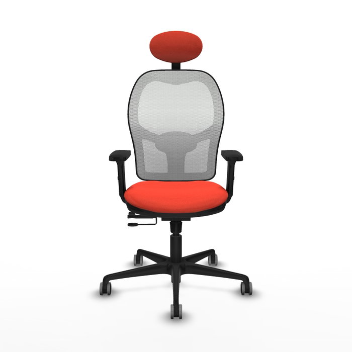 PIQUERAS Y CRESPO Silla de oficina Jorquera con mecanismo Sincro/Traslack, Naranja oscuro y Blanco