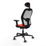 PIQUERAS Y CRESPO Silla de oficina Jorquera con mecanismo Sincro/Traslack, Naranja oscuro y Blanco