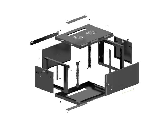 Lanberg Armario Rack de Pared 19 pulgadas 4U 600x450 Negro