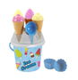 AVC Cubo de Playa 18.5x15.5 cm con Helados, Cucuruchos, Magdalenas y Palita - Juguete Infantil de Plástico