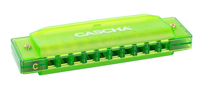Armónica Cascha Fun Blues Verde Incluye Estuche Rigido y Folleto
