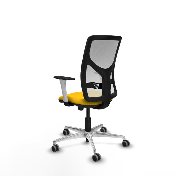 PIQUERAS Y CRESPO Silla de oficina Motilla con mecanismo Sincro, Amarillo y Blanco