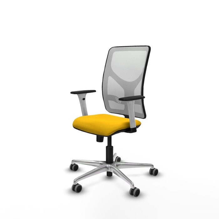 PIQUERAS Y CRESPO Silla de oficina Motilla con mecanismo Sincro, Amarillo y Blanco
