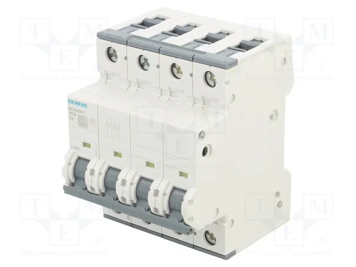 SIEMENS 5SY6 5SY6404-7 Interruptor magnetotérmico 4A 4 polos SIEMENS 5SY6 5SY6404-7 Interruptor magnetotérmico 4A 4 polos
