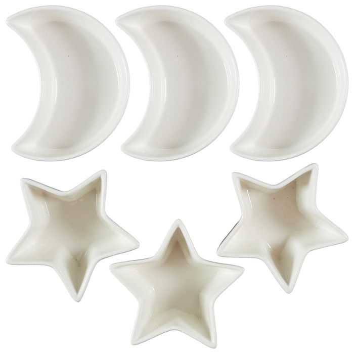 Home Deco Factory Juego de 6 Boles Estrella/Luna Colección Mirage Home Deco Factory Juego de 6 Boles Estrella/Luna Colección Mirage