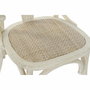 DKD Home Decor Silla de Olmo y Ratán con Rejilla en Acabado Envejecido Blanco