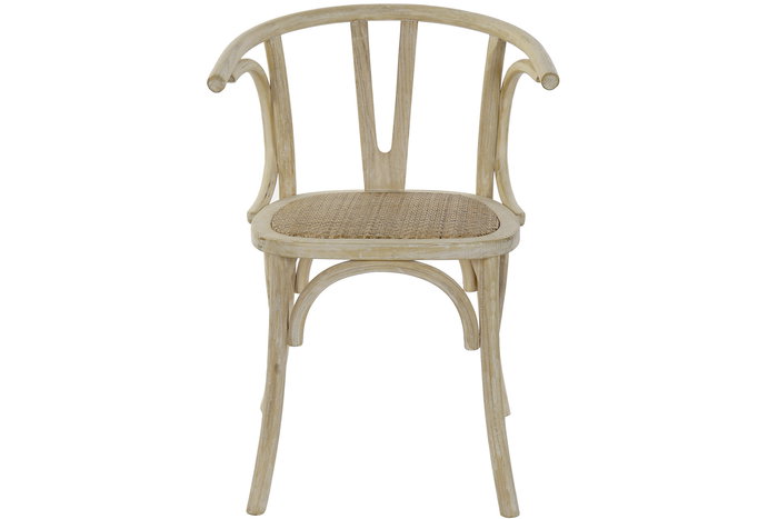 DKD Home Decor Silla 50 x 75 x 56 cm Blanco Olmo Ratan Rejilla