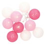 GSC Evolution Guirnalda LED de bolas rosas de algodón, 1,35 m, luz cálida