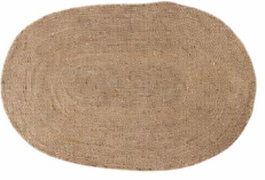 Confortime Alfombra de Yute Trenzado Oval 75x50cm