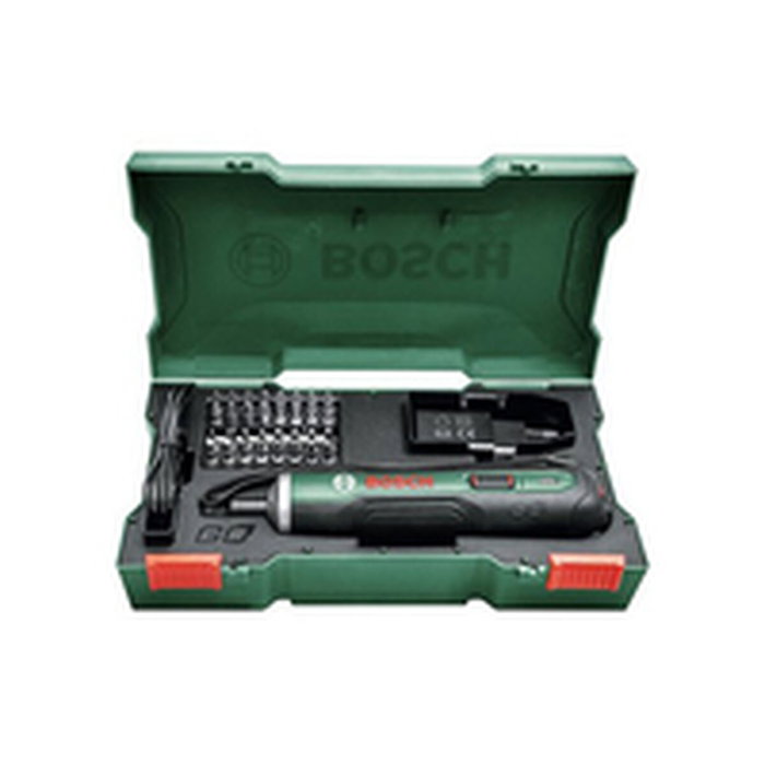 Bosch PushDrive Destornillador inalámbrico con cargador micro USB y 32 puntas