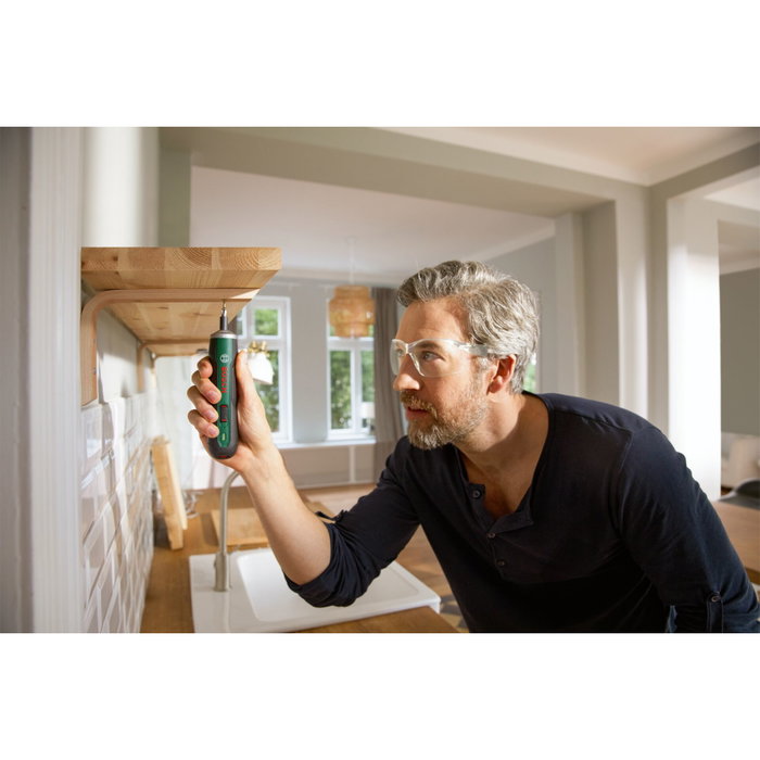 Bosch PushDrive Destornillador inalámbrico con cargador micro USB y 32 puntas