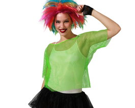 Camiseta de rejilla verde estilo vintage