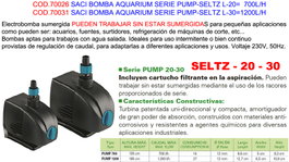 SACI Bomba Aquarium Serie Pump-Seltz L-30 1200L/H