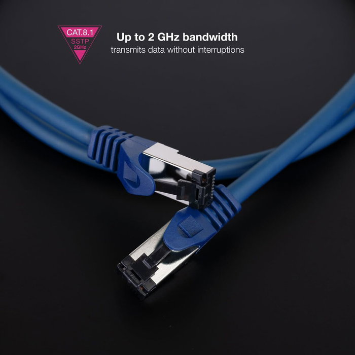 Nanocable Cable de Red Latiguillo SSTP Cat.8.1 AWG26 2m Azul