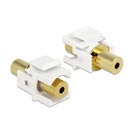 DeLOCK Módulo Keystone Toma de Jack 3,5 mm 4 Pin Blanco/Oro