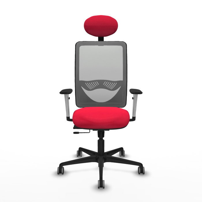 PIQUERAS Y CRESPO Silla de oficina Zulema con mecanismo Sincro/Traslack Rojo y Gris