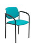 Silla Styl tapizada con Similpiel color Verde. Brazos fijos