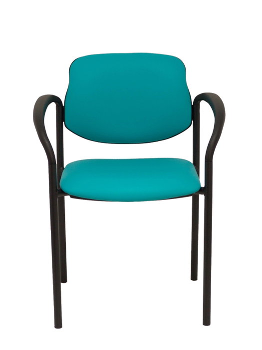 Silla Styl tapizada con Similpiel color Verde. Brazos fijos Silla Styl tapizada con Similpiel color Verde. Brazos fijos