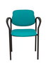Silla Styl tapizada con Similpiel color Verde. Brazos fijos