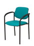 Silla Styl tapizada con Similpiel color Verde. Brazos fijos
