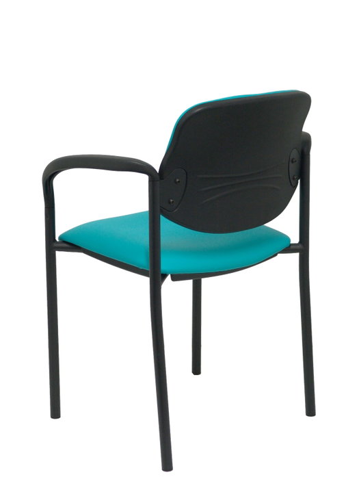 Silla Styl tapizada con Similpiel color Verde. Brazos fijos Silla Styl tapizada con Similpiel color Verde. Brazos fijos