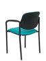 Silla Styl tapizada con Similpiel color Verde. Brazos fijos