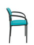 Silla Styl tapizada con Similpiel color Verde. Brazos fijos