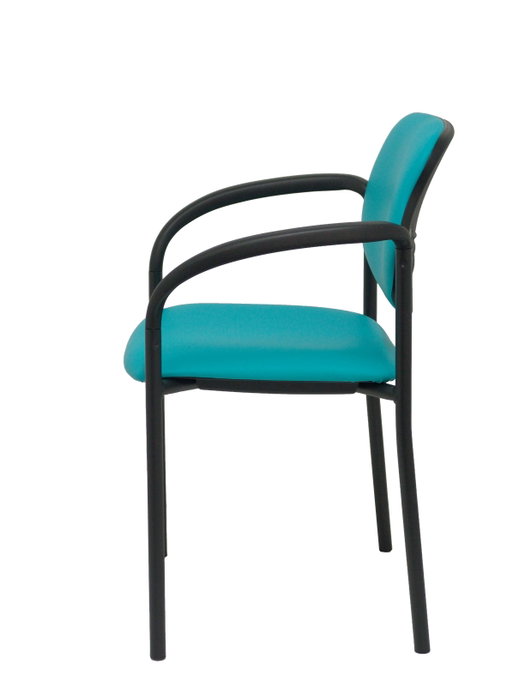 Silla Styl tapizada con Similpiel color Verde. Brazos fijos Silla Styl tapizada con Similpiel color Verde. Brazos fijos